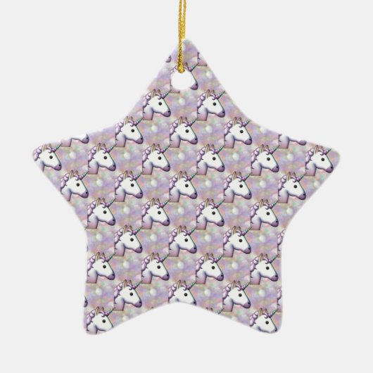 hologram unicorn emoji keramisch ornament (Voorkant)