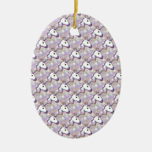 hologram unicorn emoji keramisch ornament