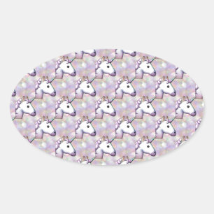 hologram unicorn emoji ovale sticker