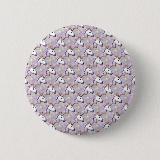 hologram unicorn emoji ronde button 5,7 cm (Voorkant)