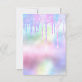 Hologram Unicorn Mermaid 16e 15e pastei Kaart (Achterkant)