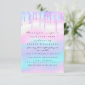 Hologram Unicorn Mermaid 16th 15th Ombre Kaart (Staand voorkant)