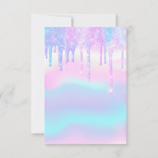 Hologram Unicorn Mermaid 16th 15th Ombre Kaart (Achterkant)