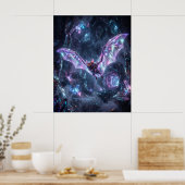 Hologram Vleermuis Neon Grot Poster (Keuken)