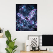 Hologram Vleermuis Neon Grot Poster (Thuiskantoor)