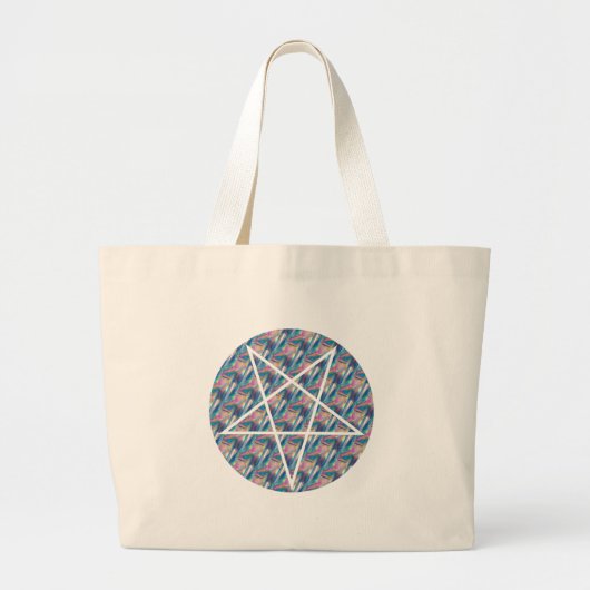 hologrampentagram grote tote bag (Voorkant)