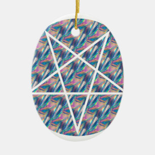 hologrampentagram keramisch ornament