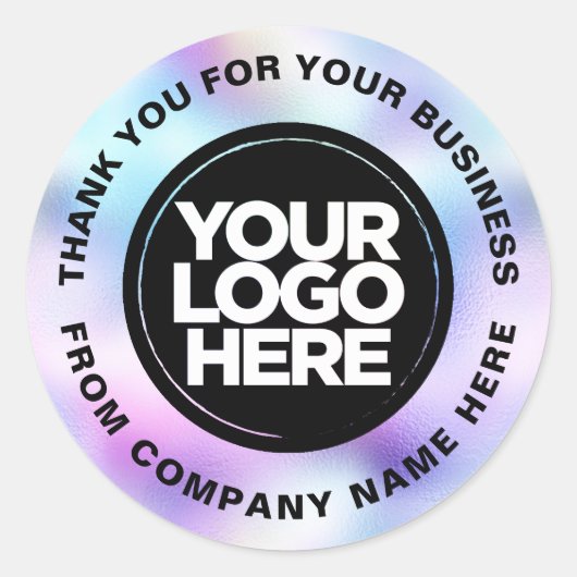 Holograph Aangepaste Logo Naam Web Dank u Ronde Sticker (Voorkant)