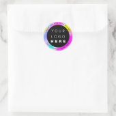Holograph Aangepaste Logo Naam Web Roze Bedankgeel Ronde Sticker (Tas)
