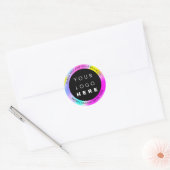 Holograph Aangepaste Logo Naam Web Roze Bedankgeel Ronde Sticker (Envelop)