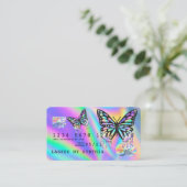 Holograph Butterfly Modern Credit Kaart Style Visitekaartje (Staand voorkant)