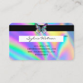Holograph Butterfly Modern Credit Kaart Style Visitekaartje (Achterkant)