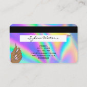 Holograph Credit Kaart Nail Tech add logo Visitekaartje (Achterkant)