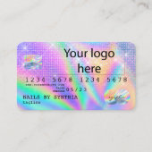 Holograph Credit Kaart Nail Tech ADD LOGO Visitekaartje (Voorkant)