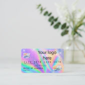 Holograph Credit Kaart Nail Tech ADD LOGO Visitekaartje (Staand voorkant)