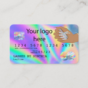 Holograph Credit Kaart Nail Tech add logo Visitekaartje