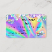 Holograph Credit Kaart Nail Tech ADD LOGO Visitekaartje (Voorkant)