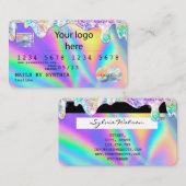 Holograph Credit Kaart Nail Tech ADD LOGO Visitekaartje (Voorkant / Achterkant)