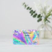 Holograph Credit Kaart Nail Tech ADD LOGO Visitekaartje (Staand voorkant)