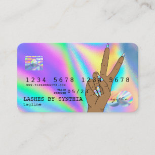 Holograph Credit Kaart Nail Tech add logo Visitekaartje