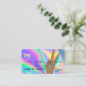 Holograph Credit Kaart Nail Tech add logo Visitekaartje (Staand voorkant)