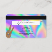 Holograph Credit Kaart Nail Tech add logo Visitekaartje (Achterkant)