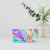 Holograph Credit Kaart Nail Tech add logo Visitekaartje (Staand voorkant)