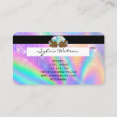 Holograph Credit Kaart Nail Tech manicure Visitekaartje (Achterkant)