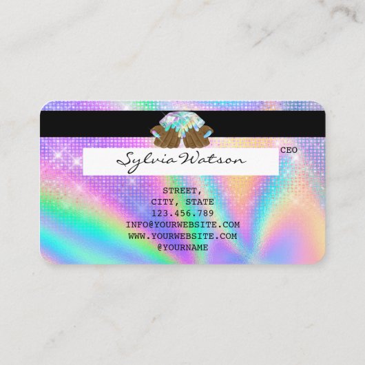 Holograph Credit Kaart Nail Tech manicure Visitekaartje (Achterkant)