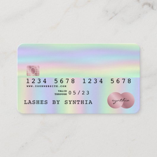 Holograph Credit Kaart Style Holografische Folie Visitekaartje (Voorkant)