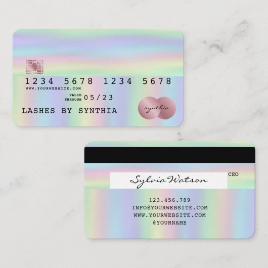 Holograph Credit Kaart Style Holografische Folie Visitekaartje (Voorkant / Achterkant)