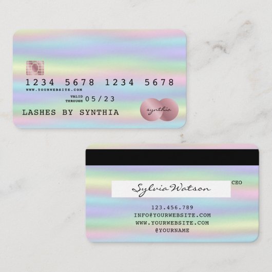 Holograph Credit Kaart Style Holografische Folie Visitekaartje (Voorkant / Achterkant)