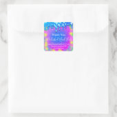 Holograph Dank u Boutique Drip Hot Pink Blue Vierkante Sticker (Tas)