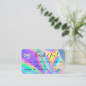 Holograph Dank u moderne credit Kaart stijl Visitekaartje (Staand voorkant)