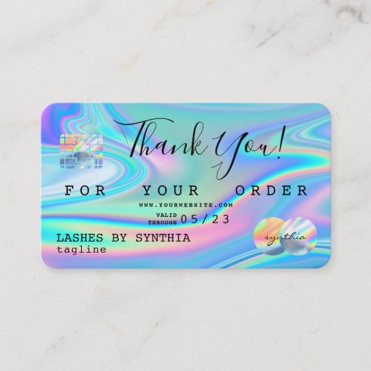 Holograph Dank u moderne credit Kaart stijl Visitekaartje (Voorkant)