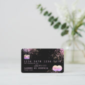Holograph Folie Splash Credit Kaart modern girly Visitekaartje (Staand voorkant)