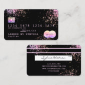 Holograph Folie Splash Credit Kaart modern girly Visitekaartje (Voorkant / Achterkant)