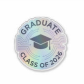 Holograph Futuristic Class Graduate Vinyl Sticker (Voorkant)
