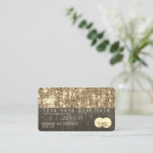 Holograph gold glitter Modern Credit Kaart Visitekaartje (Staand voorkant)