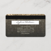 Holograph gold glitter Modern Credit Kaart Visitekaartje (Achterkant)