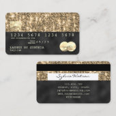 Holograph gold glitter Modern Credit Kaart Visitekaartje (Voorkant / Achterkant)