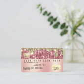 Holograph gold glitter Modern Credit Kaart Visitekaartje (Staand voorkant)