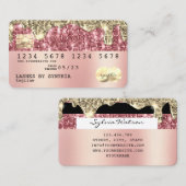 Holograph gold glitter Modern Credit Kaart Visitekaartje (Voorkant / Achterkant)