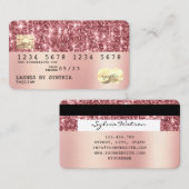 Holograph gold glitter Modern Credit Kaart Visitekaartje (Voorkant / Achterkant)