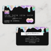 Holograph gouden glitter disco Modern Credit Kaart Visitekaartje (Voorkant / Achterkant)