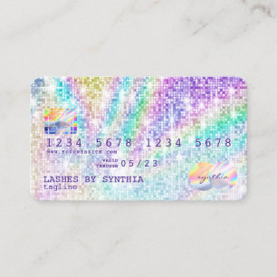 Holograph gouden glitter disco Modern Credit Kaart Visitekaartje