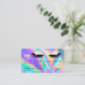 Holograph Modern Eyes Lashes Credit Kaart Visitekaartje (Staand voorkant)