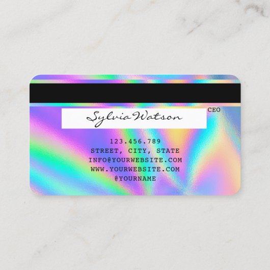 Holograph Modern Eyes Lashes Credit Kaart Visitekaartje (Achterkant)
