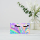 Holograph Modern Eyes Lashes Credit Kaart Visitekaartje (Staand voorkant)