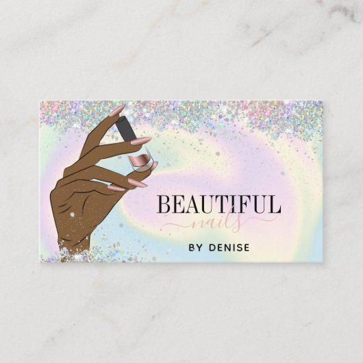 Holograph nagelsalon Woman Hand nagels Technician  Visitekaartje (Voorkant)